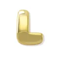 Colgante de metal liso con letra L inflada 3D dorada para accesorio de joyería de pulsera - Oro L