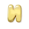 Abalorio de letra N inflada dorada para pulsera de mujer, colgante alfabeto brillante. - Oro N
