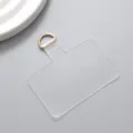 Transparent PVC Phone Lanyard Tether Tab with Metal D-Ring, Clear Patch Variant Style - Square Clip / Gold Clasp