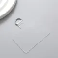Transparent mobile phone tether tab with silver stainless steel D-ring for lanyard - Square Clip / Silver Clasp