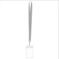 Laccetto grigio con porta badge in PVC trasparente, fettuccia in poliestere resistente per ID. - Grigio