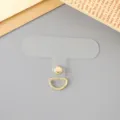 Attache de sangle de téléphone en PVC transparent avec anneau en D doré pour coque - Carte en Forme de T / Fermoir Doré