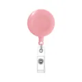 Roze ABS uittrekbare badgehouder met doorzichtige riem en metalen clip voor ID-kaarten. - Roze