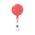 Rode uittrekbare badgehouder rol met transparante riemclip, ABS plastic sleutelhanger variant SKU - Rood