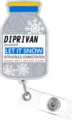 Portabadje médico con purpurina portatarjetas retráctil enfermera oficina regalo novedad - Frasco de Medicina Copo de Nieve