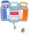 Carrete retráctil para credencial de enfermera con diseño de frasco de medicina brillante. - Frasco de Medicina Estrellado