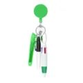 Einziehbare Krankenschwester Ausweishalter mit Stifte Set, medizinischer Badge Clip Werkzeug. - Grün