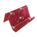Red glitter business card holder stand for office desk display and card storage new. - Red