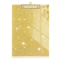 Gouden glitter acryl klembord schrijfblad kantoor schoolbenodigdheden handig bord. - Geel