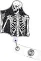 Retractable Badge Reel Cute Glitter Skeleton Design ID Card Holder for Nurses and Doctors - Skeleton Figure