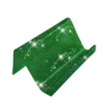 Green glitter business card holder, desktop acrylic display stand for office use. - Green