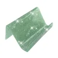 Green glitter business card holder, sparkling acrylic name card display stand for office desk. - Light Green