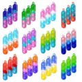 Mini Silikon Push Pop Bubble Fidget Schlüsselanhänger, bunte Anti-Stress Spielzeug Sets. - Ovale Mini Schlüsselanhänger / Mehrfarbiger Verlauf