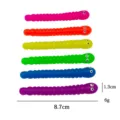 Colorful TPR stretchy worm fidget toys set, cute decompression soft rubber sensory toys. - Mix Colors