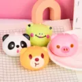 Cute cartoon animal stress relief squishy toys featuring cute panda, frog and bear designs. - Cartoon Animal Head / 5.8x5cm (42g) / Multicolor