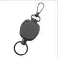 Black retractable badge reel key holder detail view, durable outdoor utility tool for keys. - Style 3