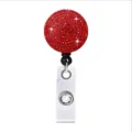 Rode strass intrekbare badgehouder met glanzende afwerking voor kantoor ID kaart - Rood