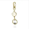 Carrete de credencial retráctil dorado con llavero, clip de metal resistente para tarjetas. - Dorado
