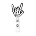 Glitter acrylic skeleton nurse retractable badge reel ID card holder for medical staff - Style 2