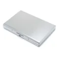 Stainless steel metal card holder, slim wallet, credit card protector, silver detail. - Brushed Silver