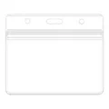 Portatarjetas horizontal transparente impermeable de PVC con cierre para oficina. - 9.5x8.1cm