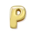 Colgante letra P de oro, dije de alfabeto de superficie lisa y brillante para joyería DIY - Oro P