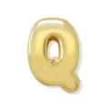 Colgante Letra Q Inflada Dorada Abalorio Alfabeto Metal Burbuja para Pulsera Mujer Joya DIY - Oro Q