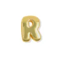 Colgante de letra R hinchada dorada para hacer joyas de pulsera DIY con acabado brillante - Oro R