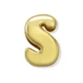 Colgante letra S inflada dorada, superficie lisa para fabricación de joyas de pulsera DIY - Oro S