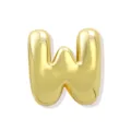 Colgante con letra W hinchada en oro brillante para accesorios de joyería y pulseras. - Oro W