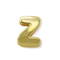 Colgante letra Z inflada de oro brillante, elegante accesorio de alfabeto minimalista. - Oro Z