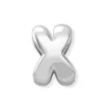 Colgante de Letra X Inflada Plateada Abalorio de Alfabeto Brillante para Pulsera - Letra X K blanco