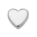Abalorio de corazón de plata para pulsera, acabado metálico brillante, liso y pulido - Corazón de oro blanco nº 1