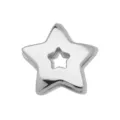 Colgante estrella plateada cuenta de metal para pulseras DIY diseño hueco liso joyería moda. - Pentagrama de oro blanco nº 2