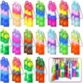 Mini llavero de juguete sensorial de burbujas de silicona, colgante colorido antiestrés para aliviar. - Llavero Rectángulo / 1.65x6.9cm / Color Aleatorio