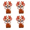 Kerst siliconen pop-it sleutelhanger rendier hanger stressverlichting speelgoed set - Eland Stijl