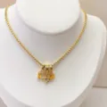 Detailed view of gold plated multi-layer tube bead heart zircon star DIY necklace pendant. - White Heart Zirconia North Star Style (Model 06#) / Pendant and Necklace Set / Gold