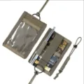 Tactical ID badge holder detail view showing transparent window, card slots and pen holder loop. - Army Green