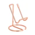 Rose gold metal phone stand desktop holder simple wire display stand for office desk - Rose Gold