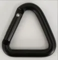 Moschettone triangolare in alluminio nero, attrezzatura da campeggio all'aperto. - Nero