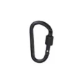 Detailansicht des schwarzen Aluminium D-Ring Karabiners mit sicherer Schraubverschluss. - Schwarz