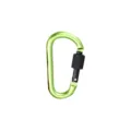 Aluminium Legierung D-foermiger Karabiner mit Verriegelung fuer Outdoor Camping Klettern gruen - Grün