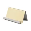 Porta biglietti da visita in acciaio inox per scrivania, supporto carte elegante - Oro champagne spazzolato