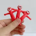 Statuette antistress di Babbo Natale rosse elastiche, simpatiche bambole da spremere. - Piccolo Uomo Elastico di Natale / 4.8x4.2cm / Rosso