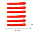 TPR Stretchy Caterpillar Fidget Toys Sensory Stress Relief Rubber Worms Set 6Pcs - Red