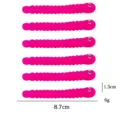 Pink TPR stretch worm fidget toy, cute caterpillar decompression toy, length 8.7cm. - Rose Red