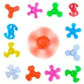 Plastic fidget spinner toy colorful mini finger spinners for kids stress relief wholesale. - Mixed Shape Mini Spinner / Multicolor
