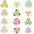 Cartoon animal acrylic fidget spinner decompression toy variant set for kids and adults - Mixed Fruit and Animal Style / Gold Pink