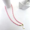 πλεκτό κορδόνι ροζ χρυσό 5mm κολιέ λουράκι diy χειροποίητα κοσμήματα μόδας λεπτομέρεια - C-01 / Ροζ