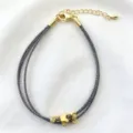 Bracciale intrecciato multistrato elegante da donna con ciondolo a farfalla dorata e catenina - 06# (Misto Bianco e Nero)